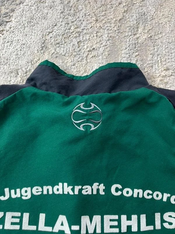 Vintage Retro anos 90 adidas Windbreaker Verde Cinza Jaqueta com Zíper Tamanho G – photo 9